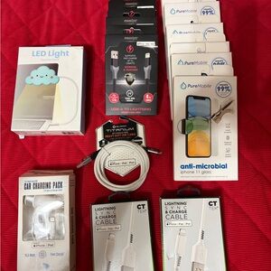 Anti-Microbial iPhone 11 Glass Screen Protectors/chargers/car chargers multiple